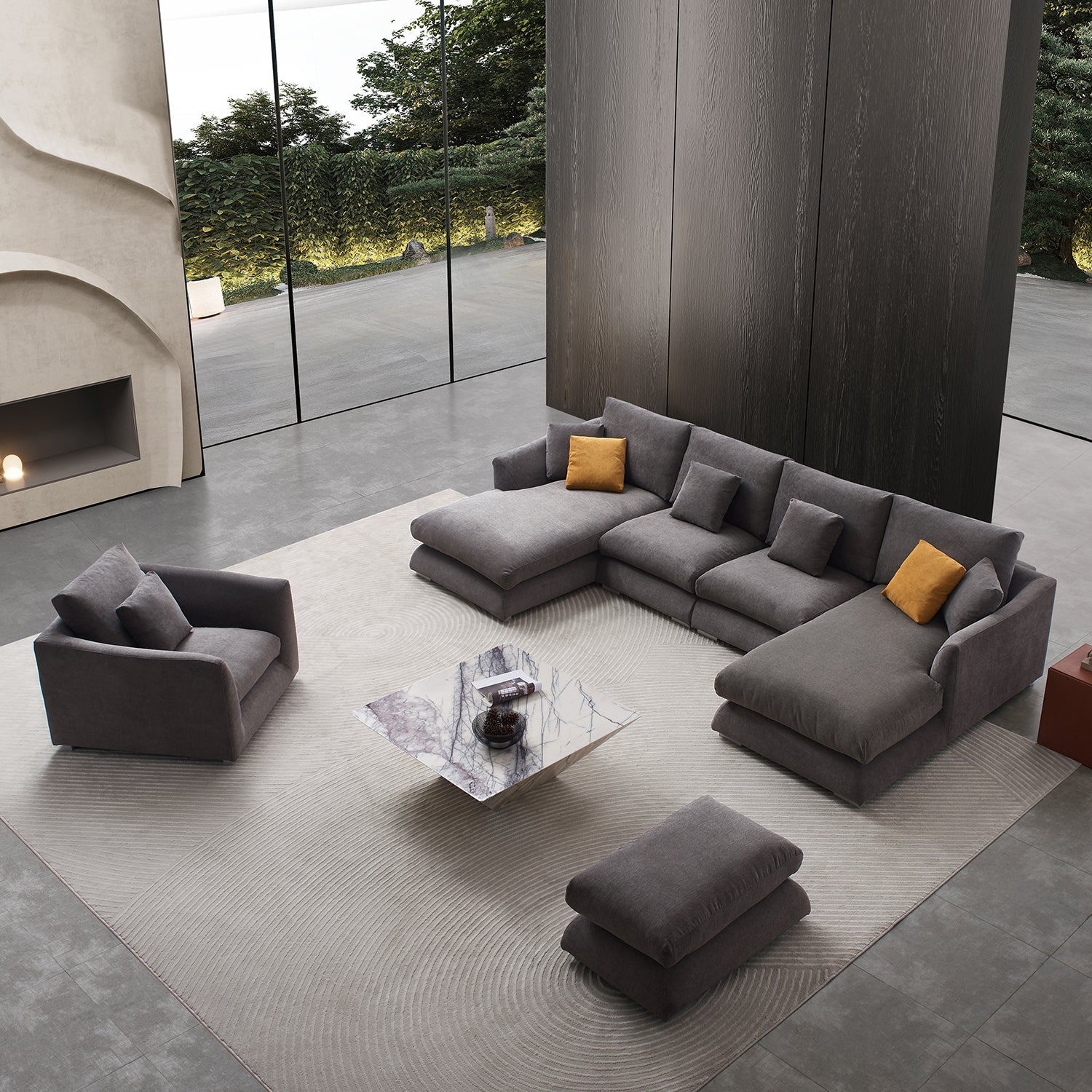 Feathers U Sectional Room Set - Mario Capasa