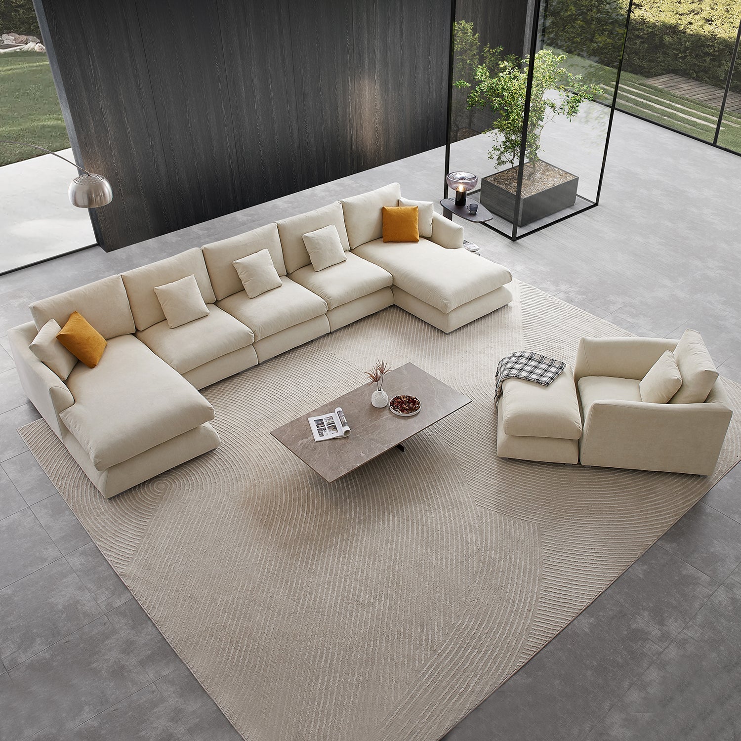 Feathers U Sectional Room Set - Mario Capasa