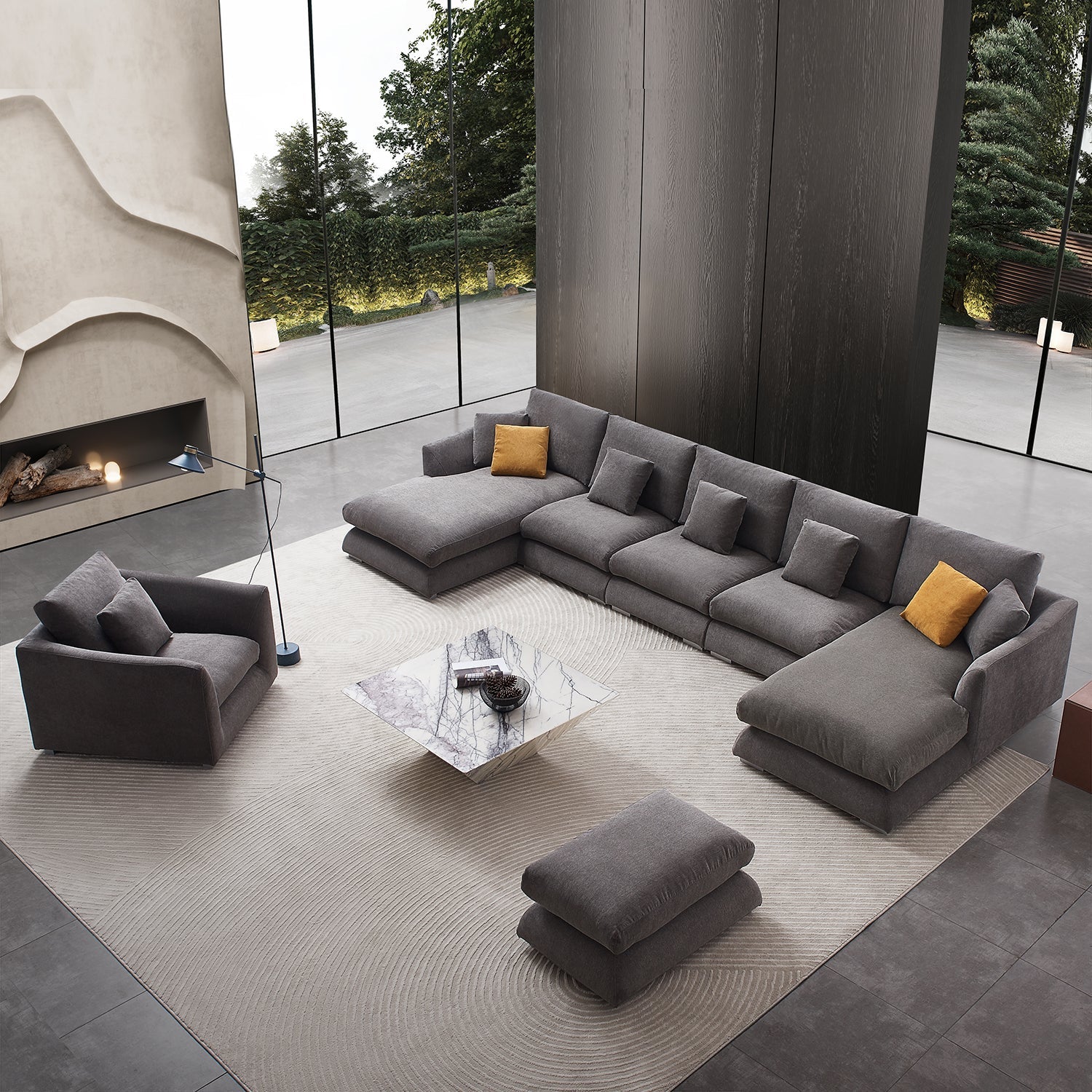 Feathers U Sectional Room Set - Mario Capasa