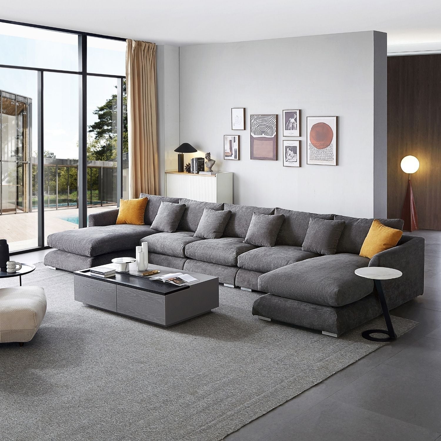 Feathers U-Sectional Sofa Mario Capasa 