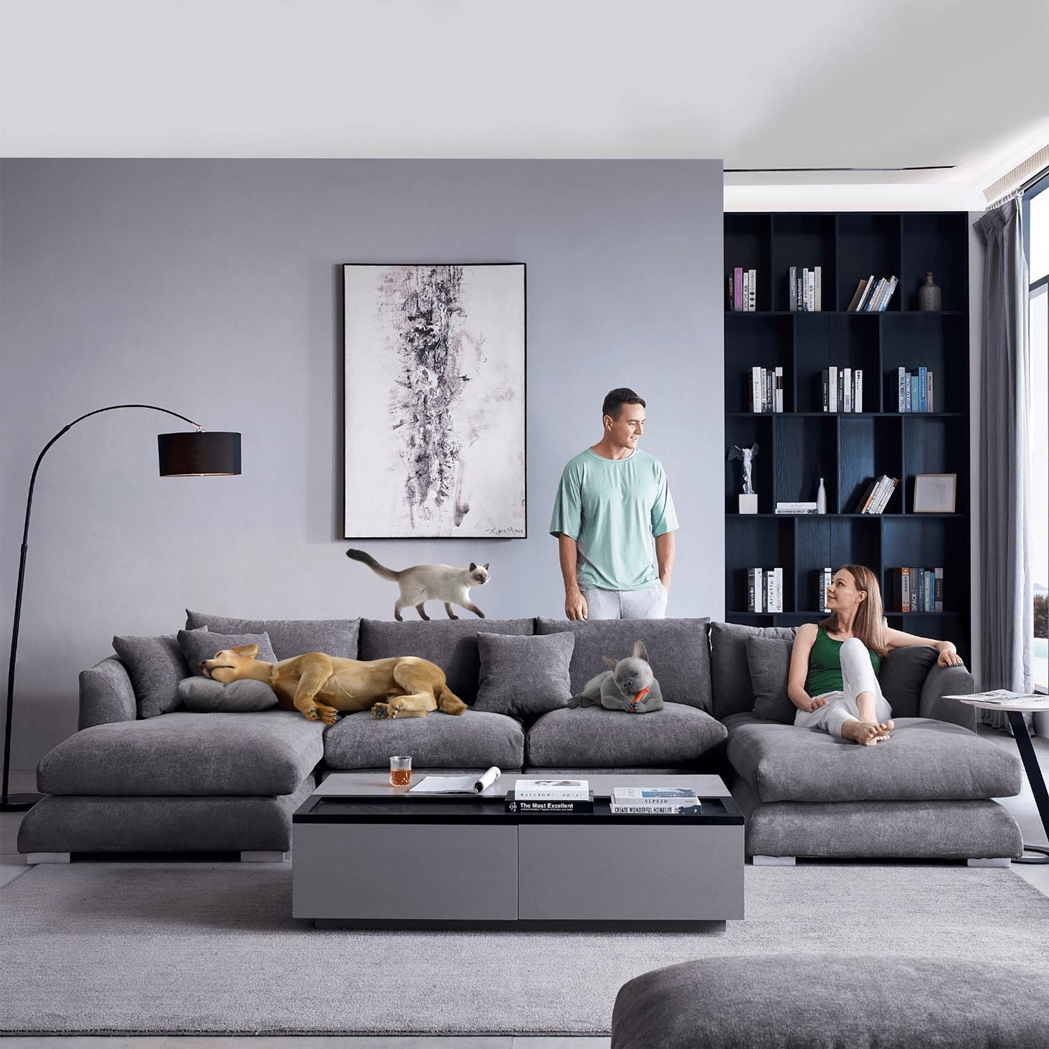 Feathers U-Sectional, sectional, Mario Capasa | Valyou Furniture 