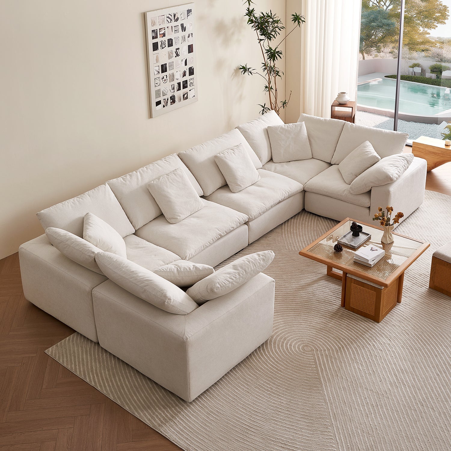 Malibu Cloud U Closed Sectional