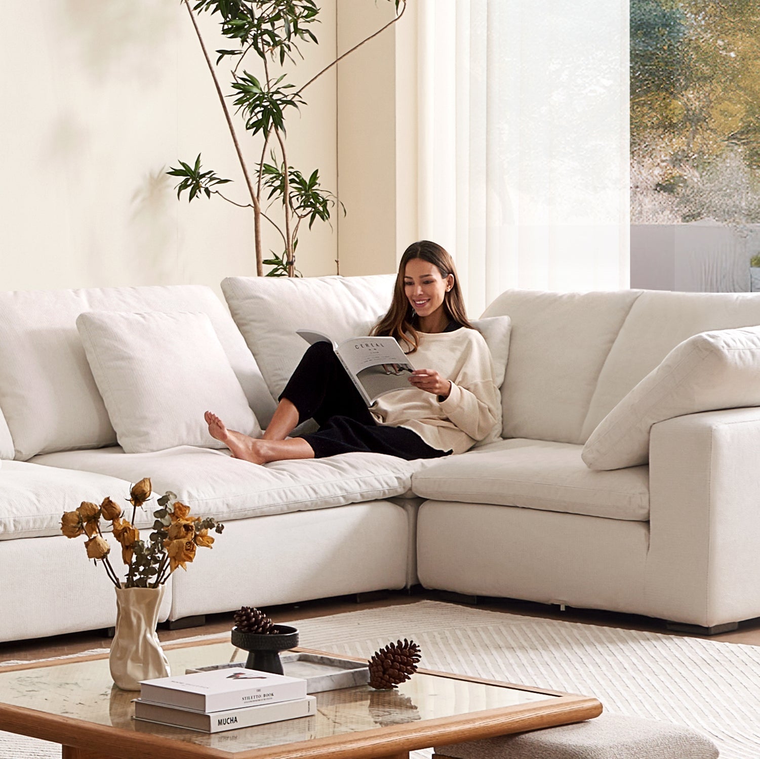 Malibu Cloud U Closed Sectional