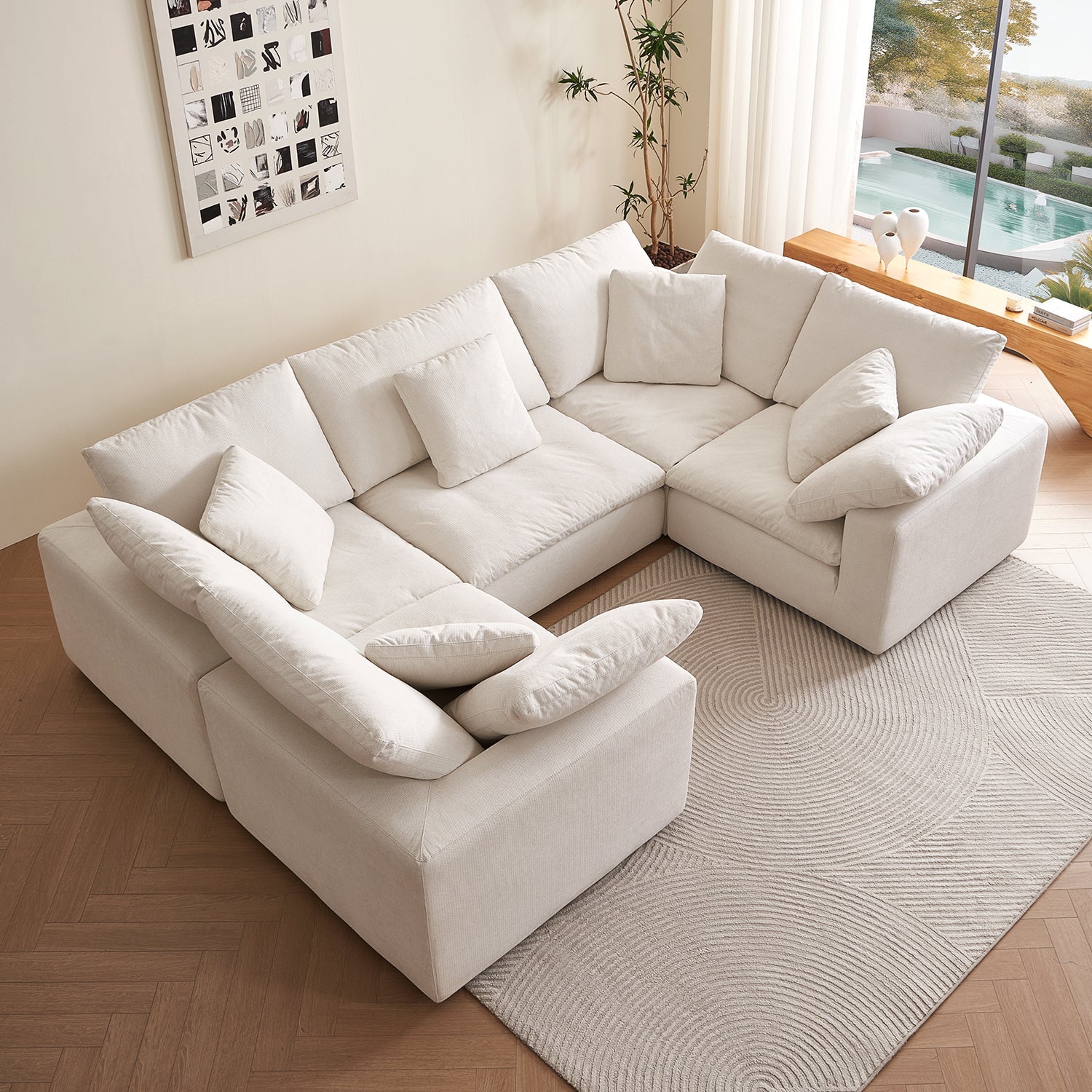 Malibu Cloud U Closed Sectional