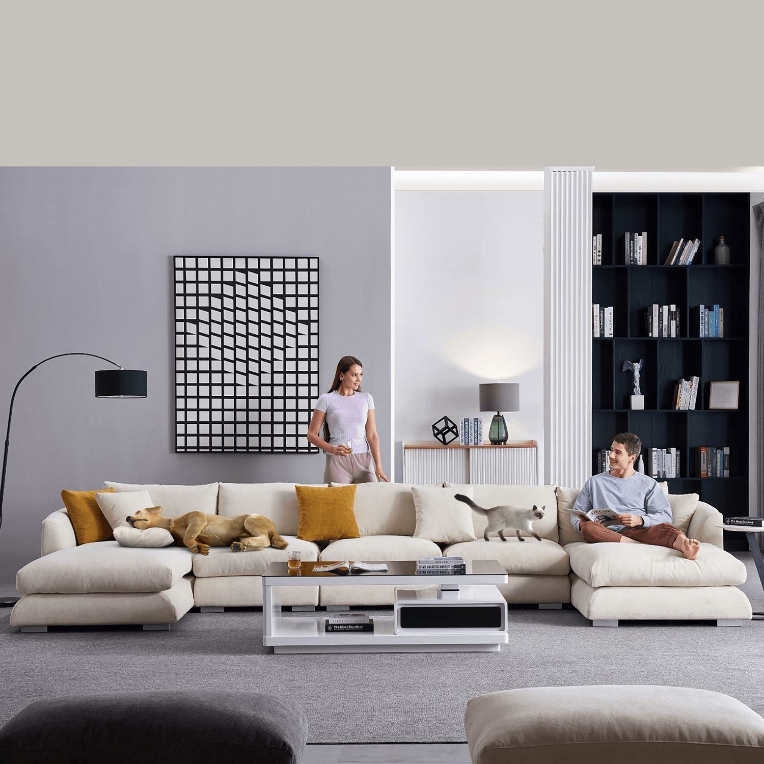 Feathers U-Sectional, sectional, Mario Capasa | Valyou Furniture 