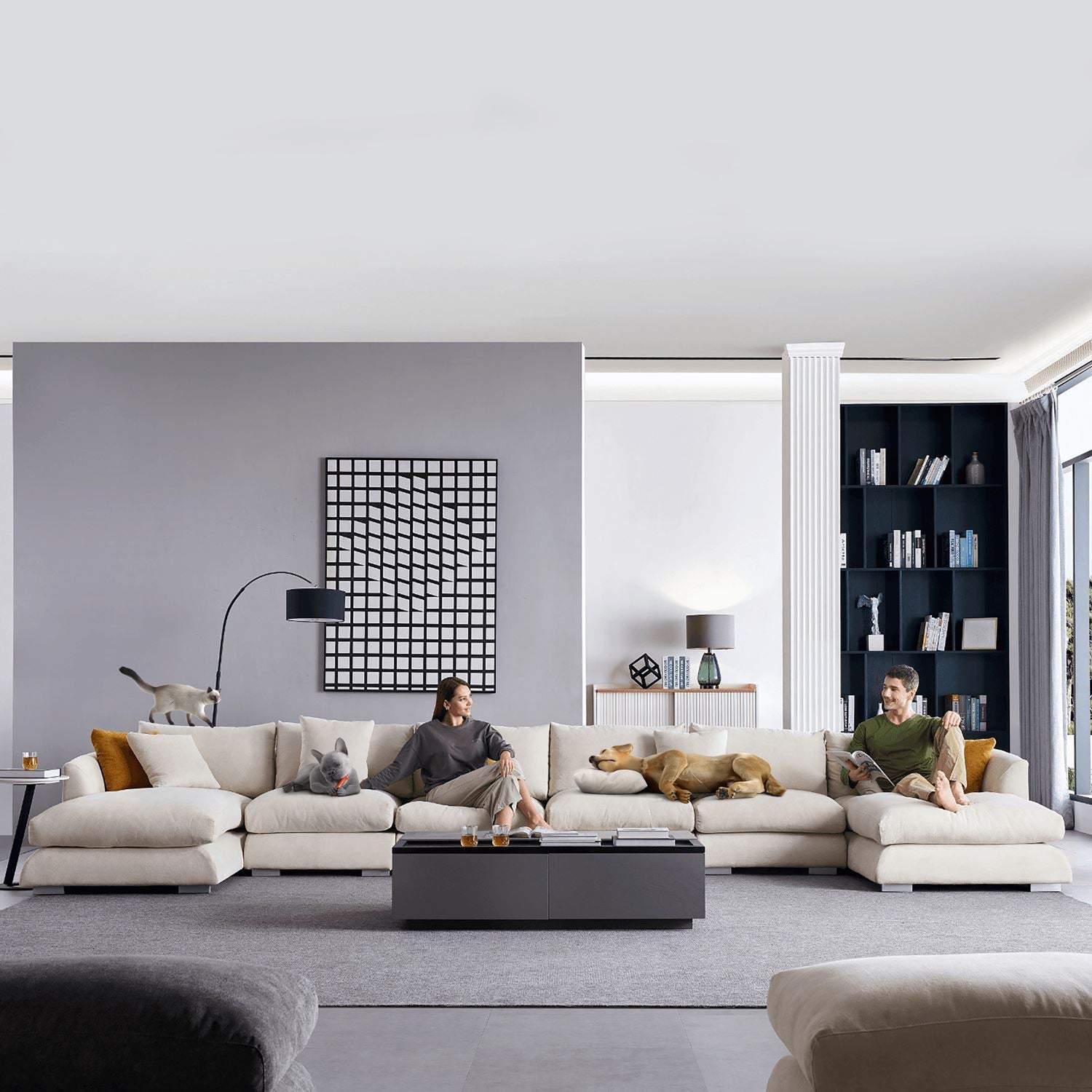 Feathers U-Sectional, sectional, Mario Capasa | Valyou Furniture 