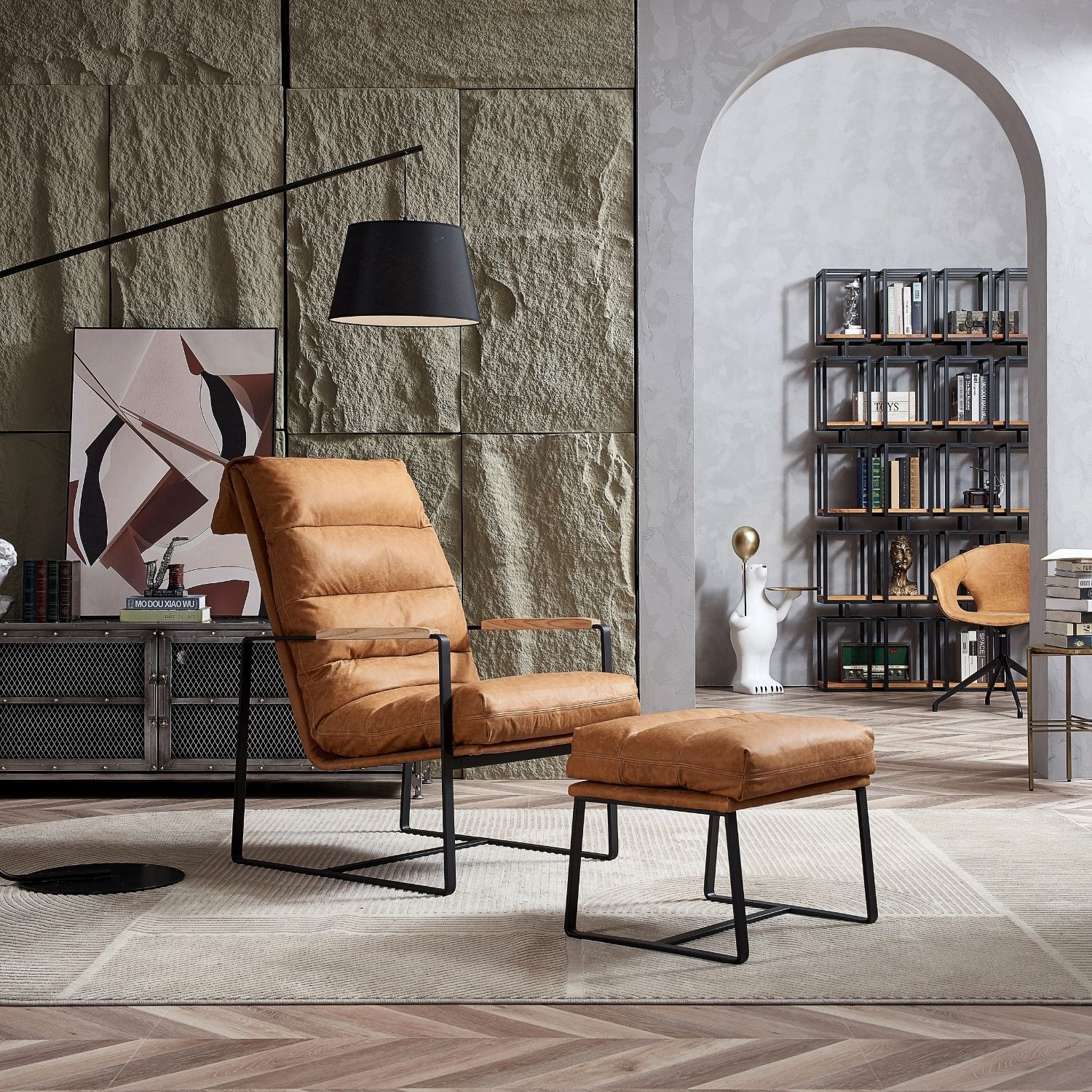 Rasche Lounge Chair with Ottoman Accent Chair Foundry 