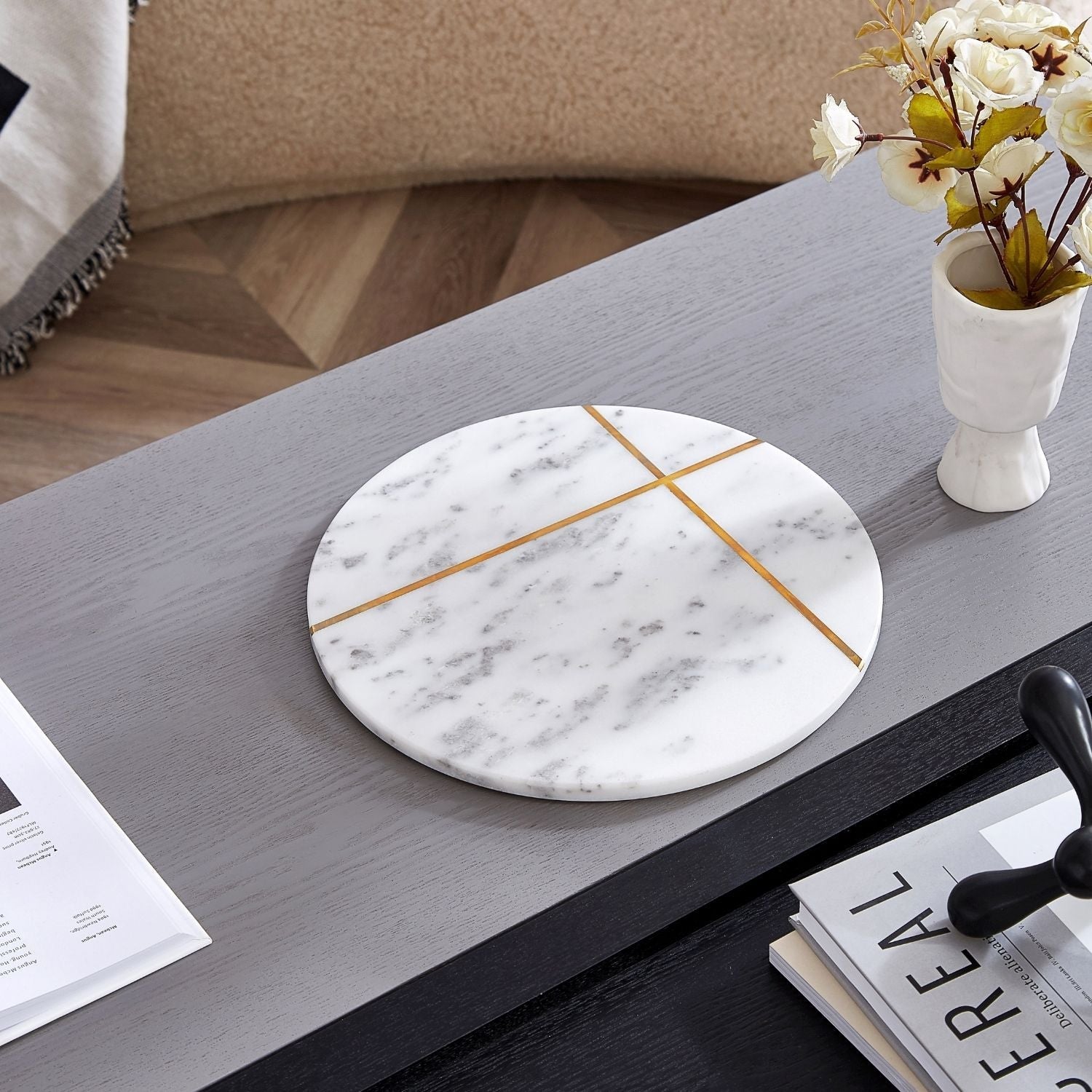 Arsino Marble Tray Accessory Valyōu Furniture 