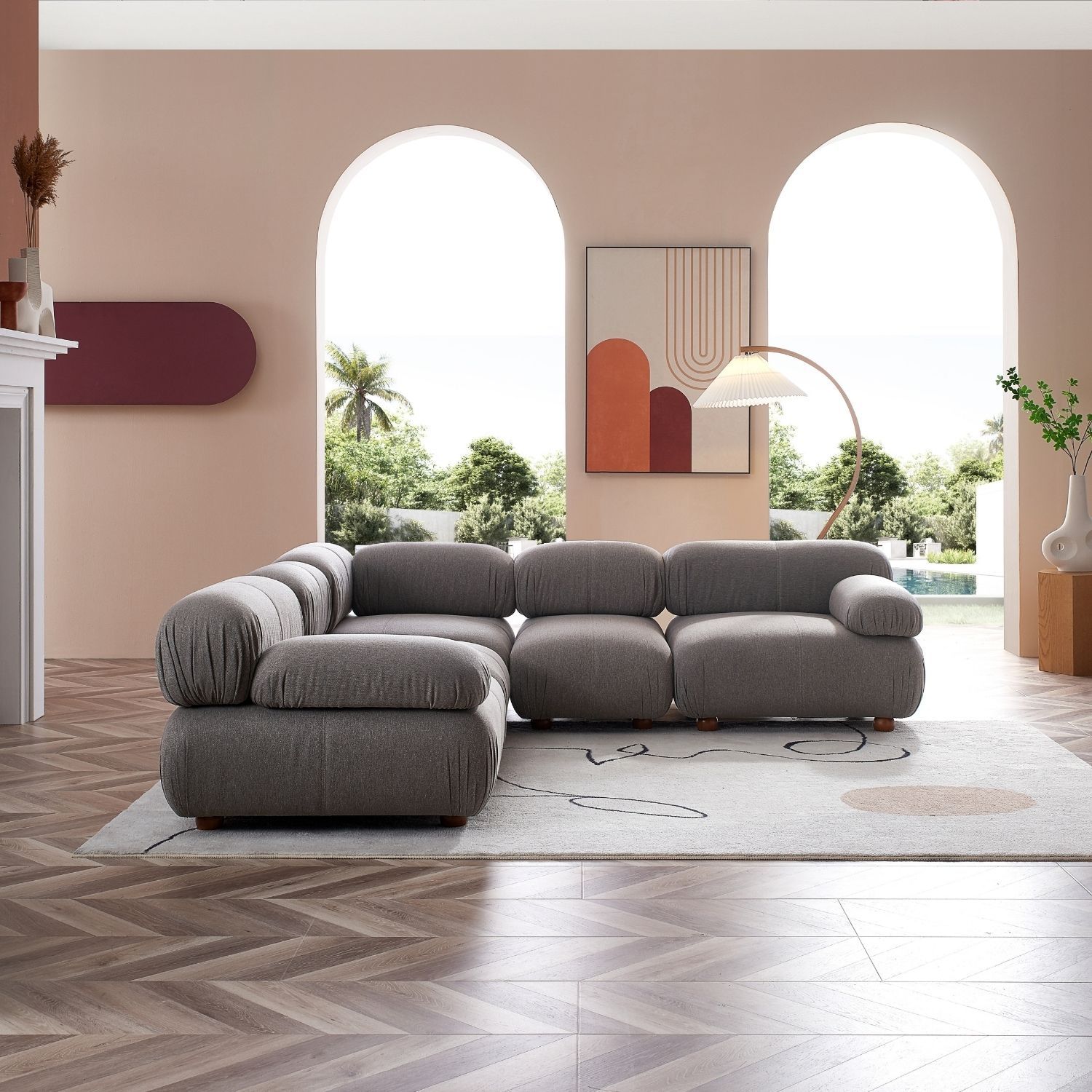 Pebbles L Sectional Sofa Milozze 