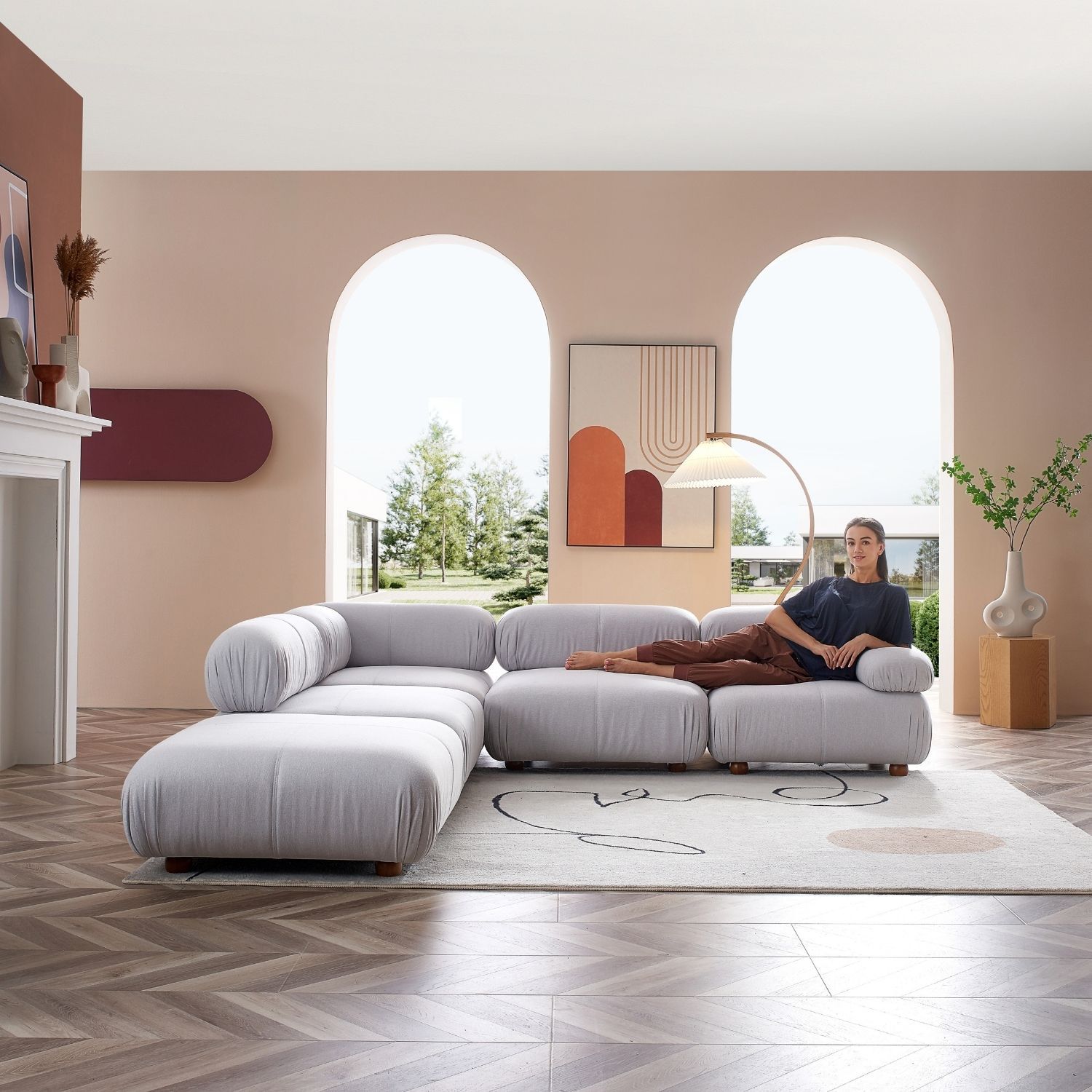 Pebbles L Sectional Sofa Milozze 