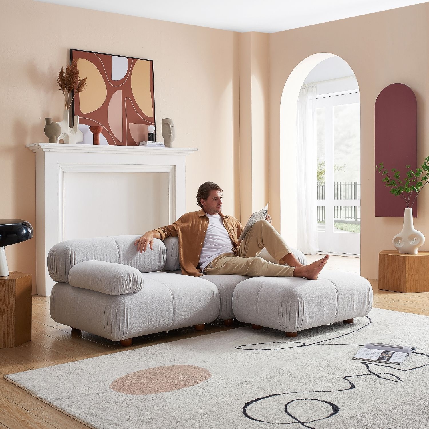 Pebbles Loveseat + Ottoman Sofa Milozze 