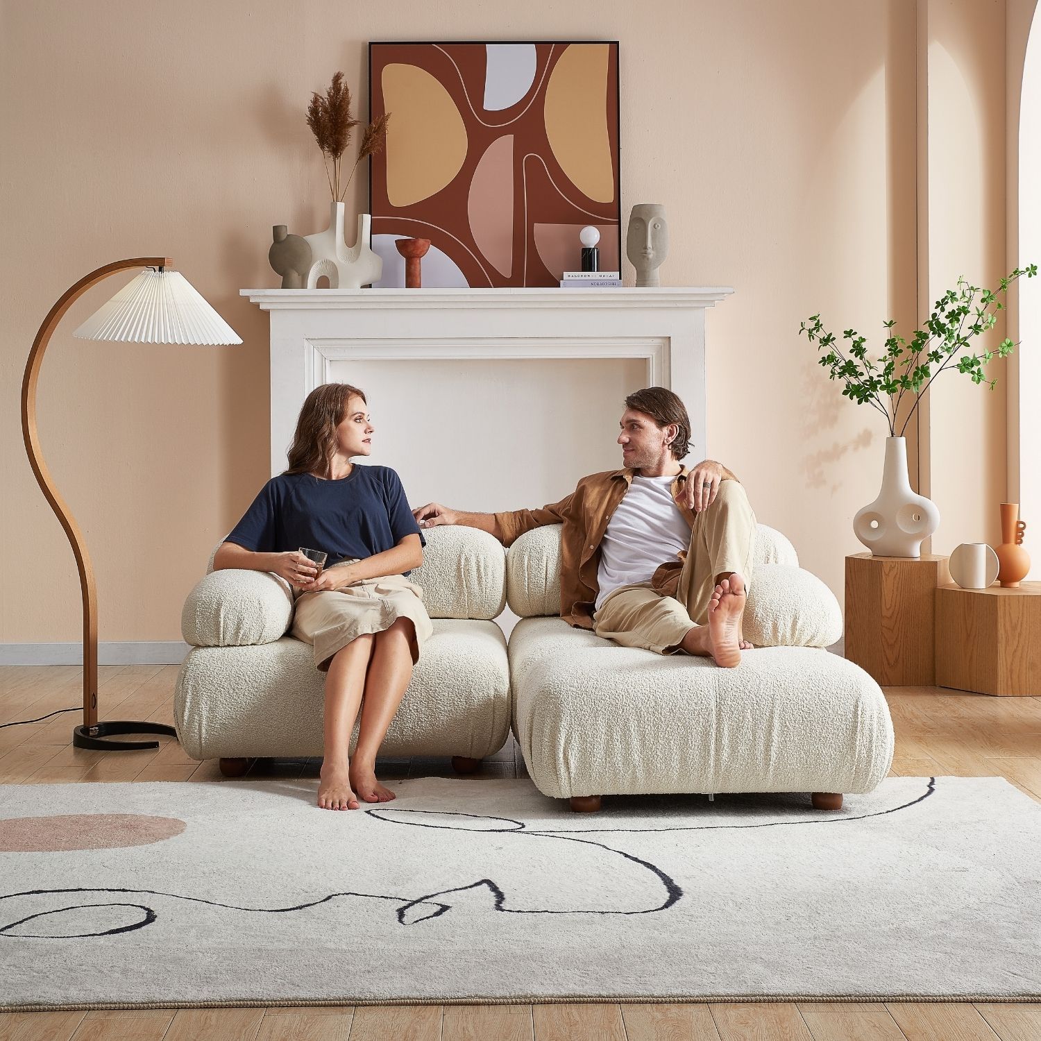 Pebbles Loveseat + Ottoman Sofa Milozze 