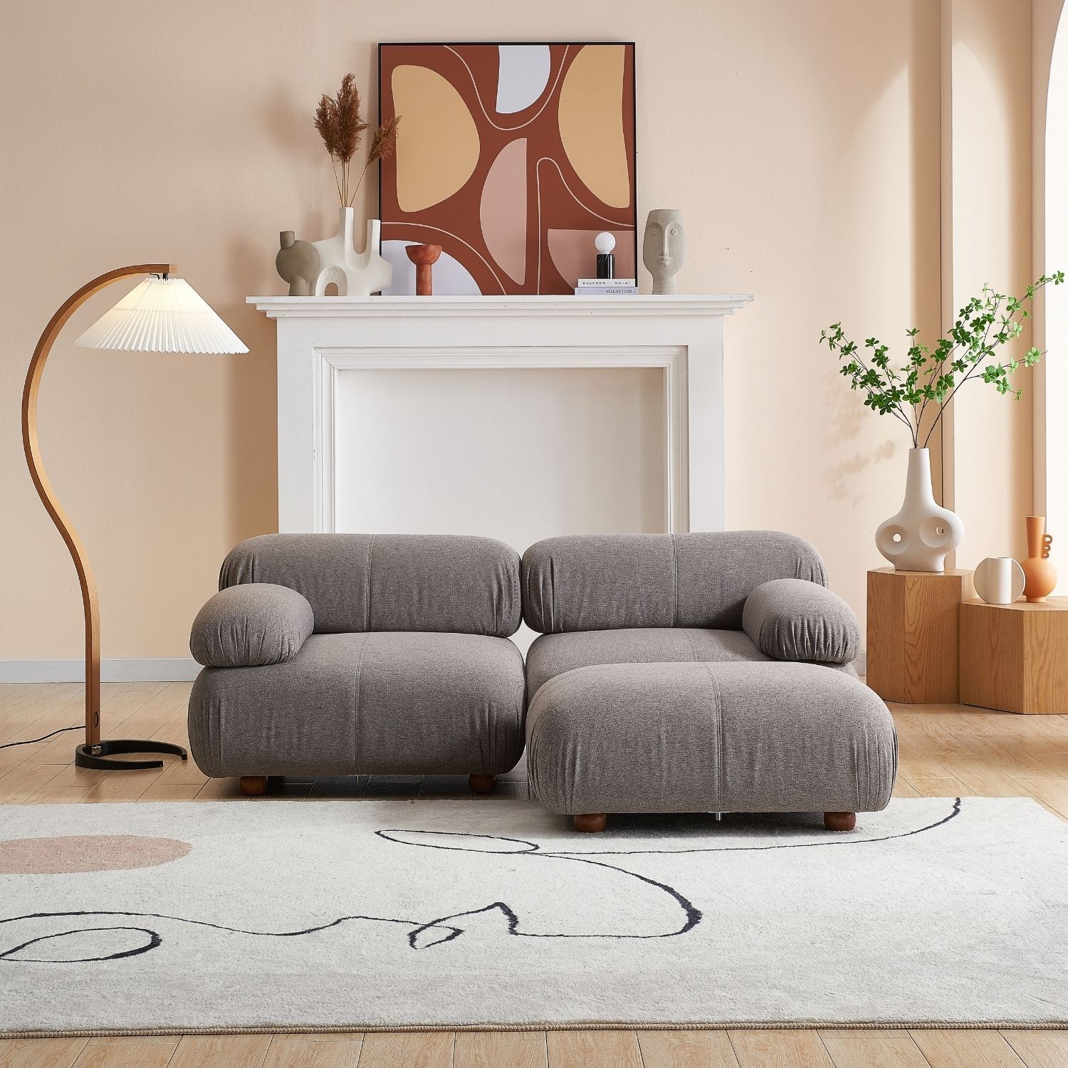 Pebbles Loveseat + Ottoman Sofa Milozze 