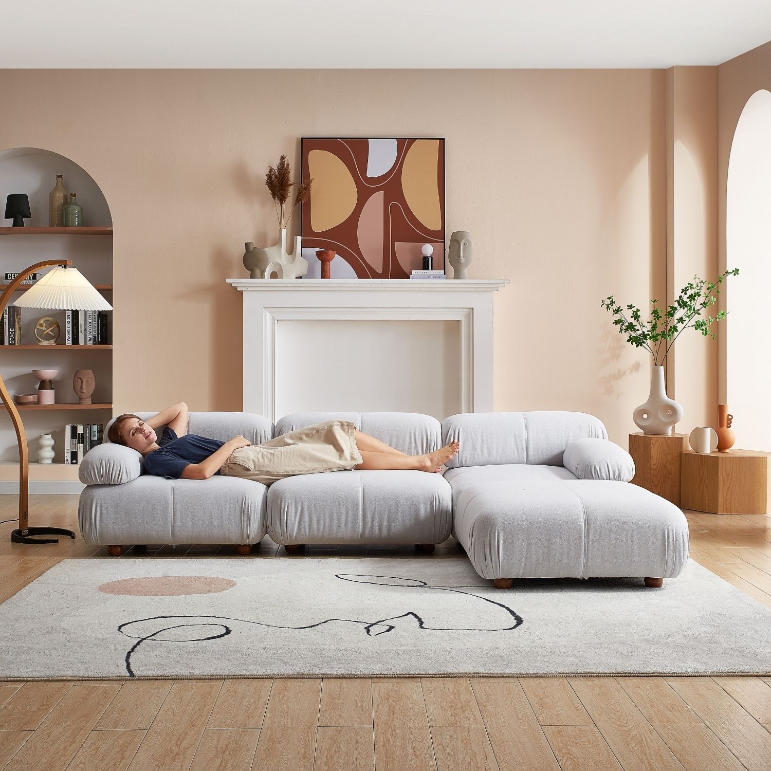 Pebbles Sofa + Ottoman Sofa Milozze 