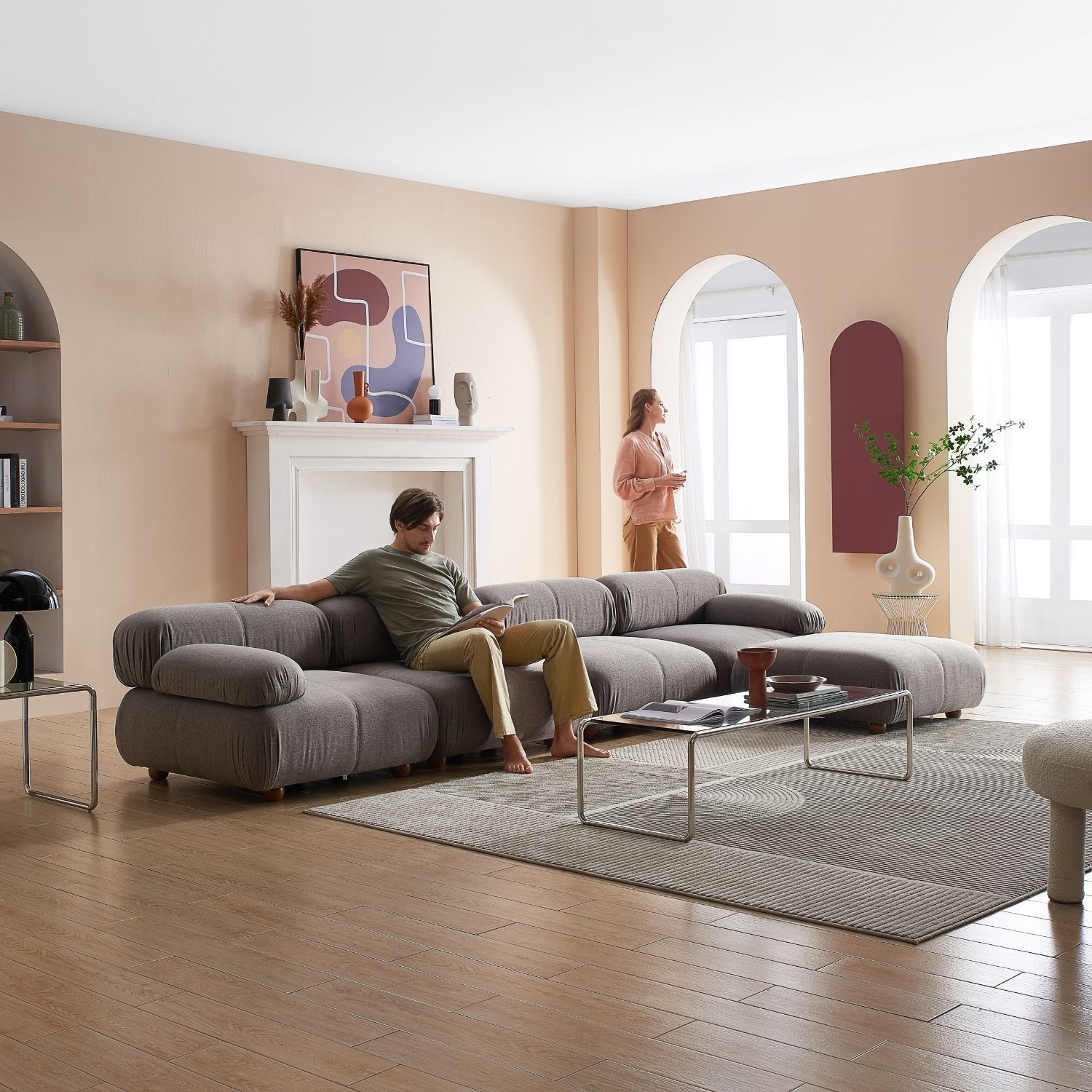 Pebbles Sofa + Ottoman Sofa Milozze 