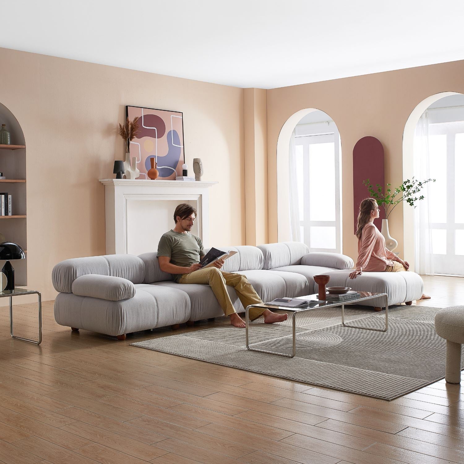 Pebbles Sofa + Ottoman Sofa Milozze 