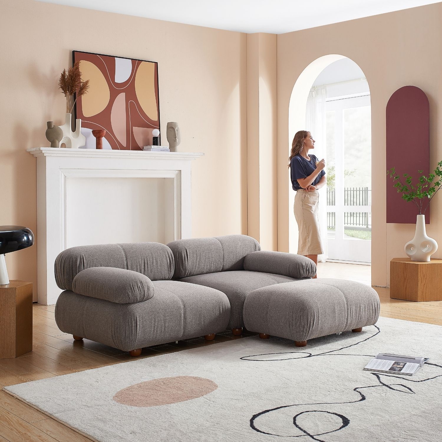 Pebbles Loveseat + Ottoman Sofa Milozze 