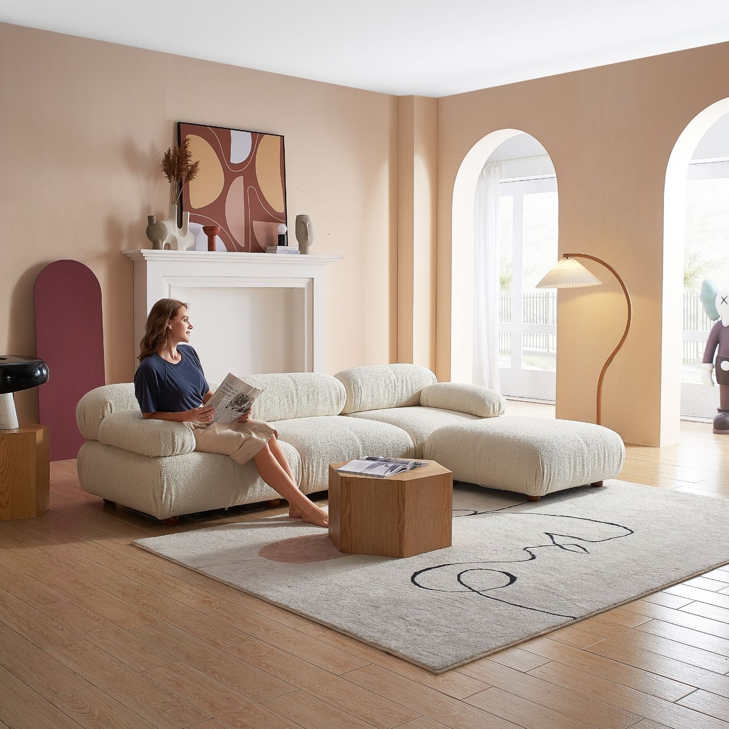 Pebbles Sofa + Ottoman Sofa Milozze 