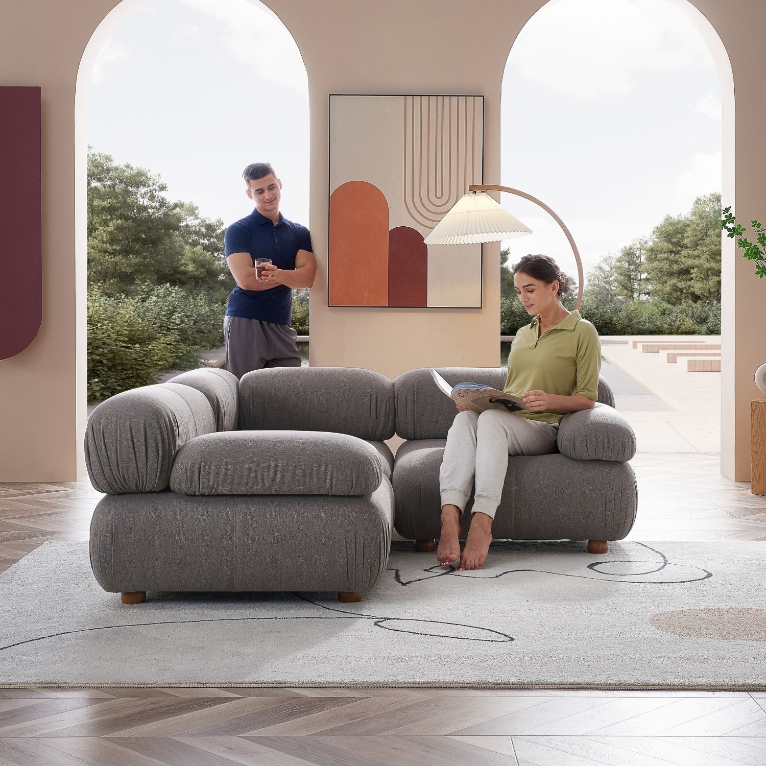 Pebbles L Sectional Sofa Milloze 