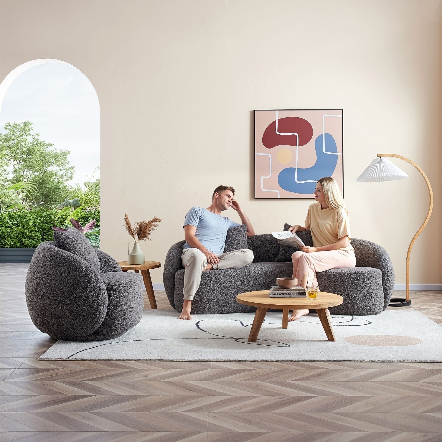 The Eclipse Sofa + Armchair Sofa Milloze 2 Seater + Armchair Grey 