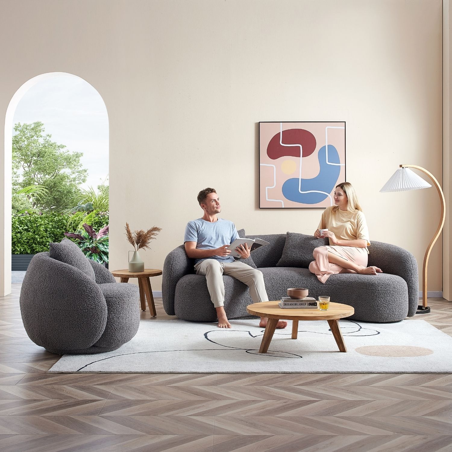 The Eclipse Sofa + Armchair Sofa Milloze 3 Seater + Armchair Grey 