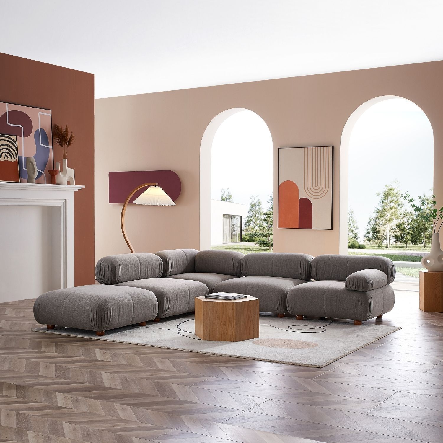 Pebbles L Sectional Sofa Milozze 