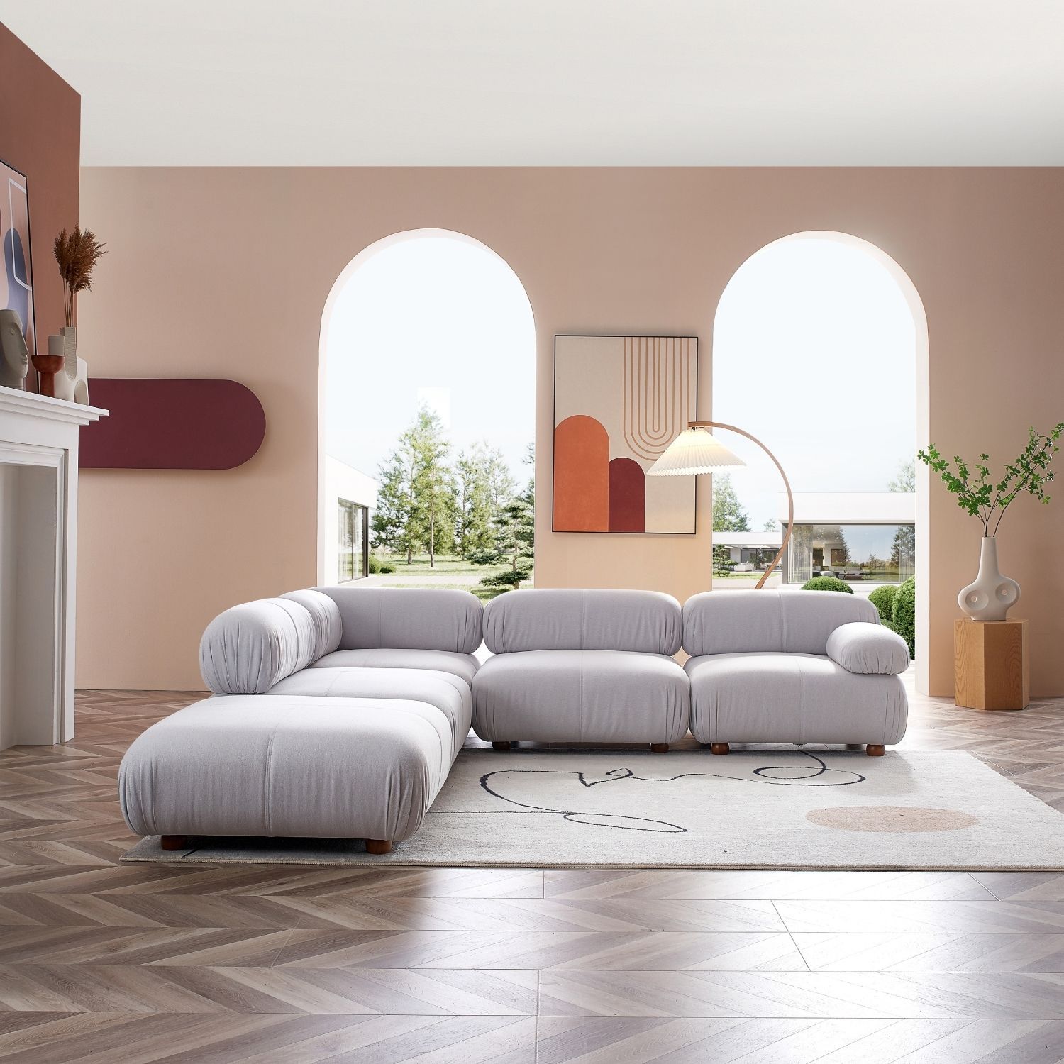 Pebbles L Sectional Sofa Milozze 