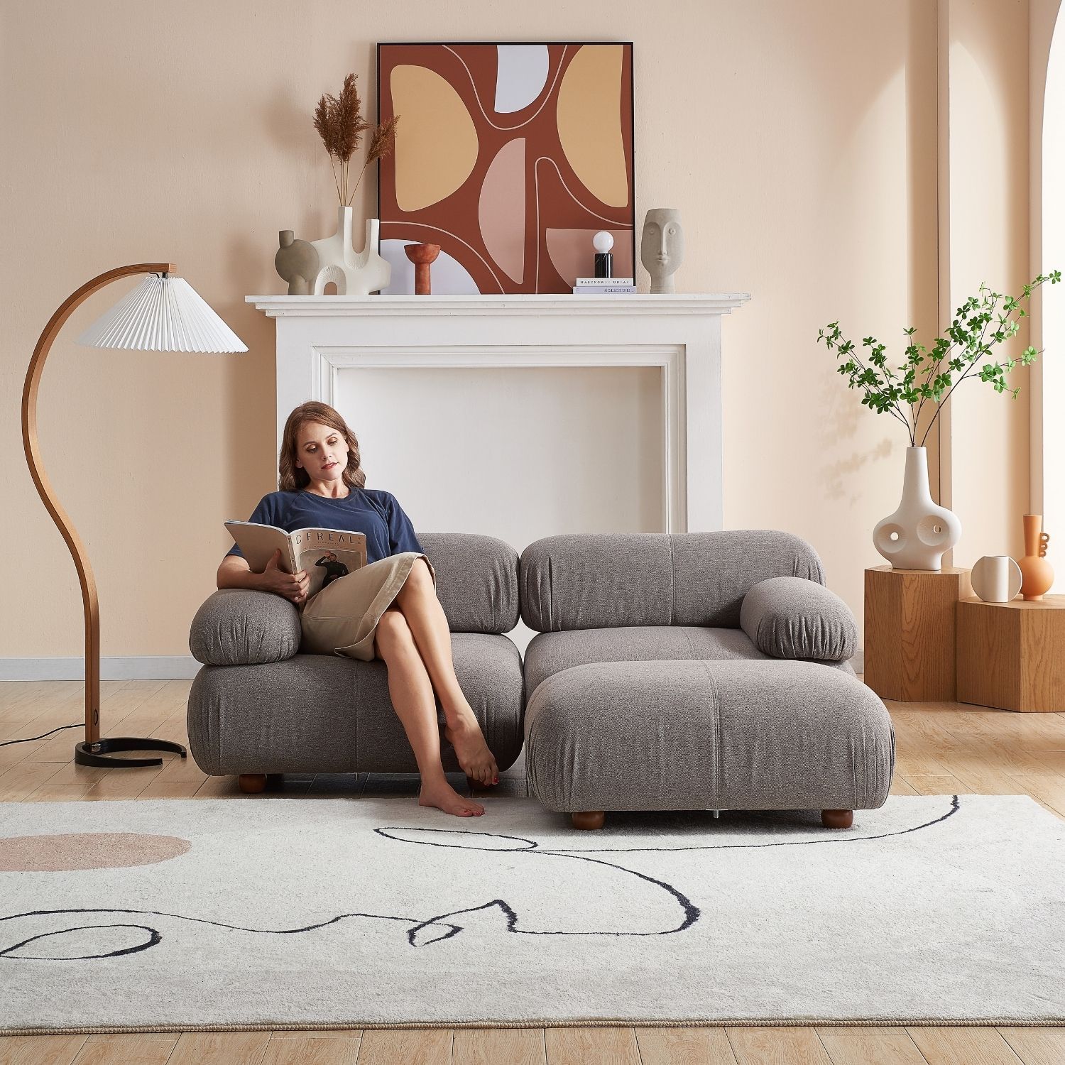 Pebbles Loveseat + Ottoman Sofa Milozze 