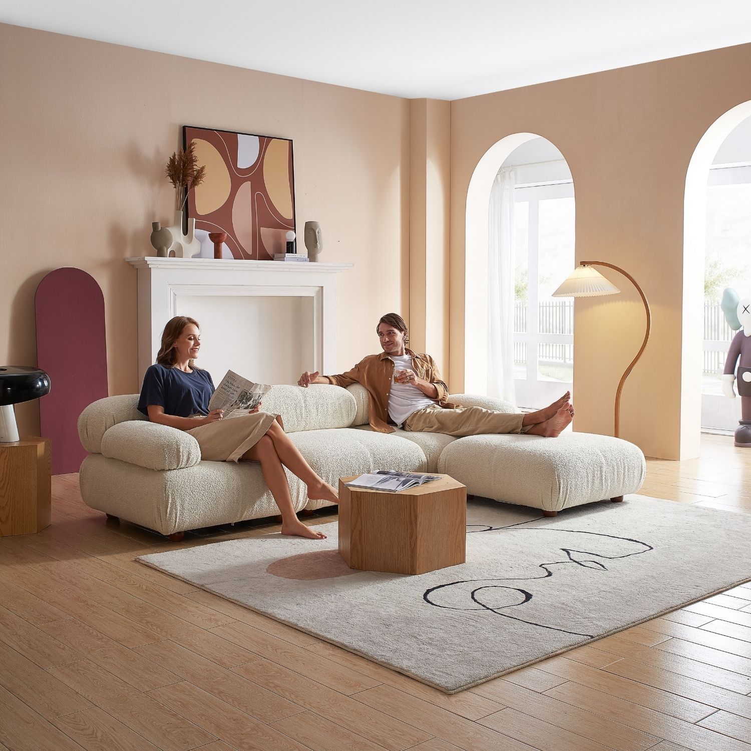 Pebbles Sofa + Ottoman Sofa Milozze 