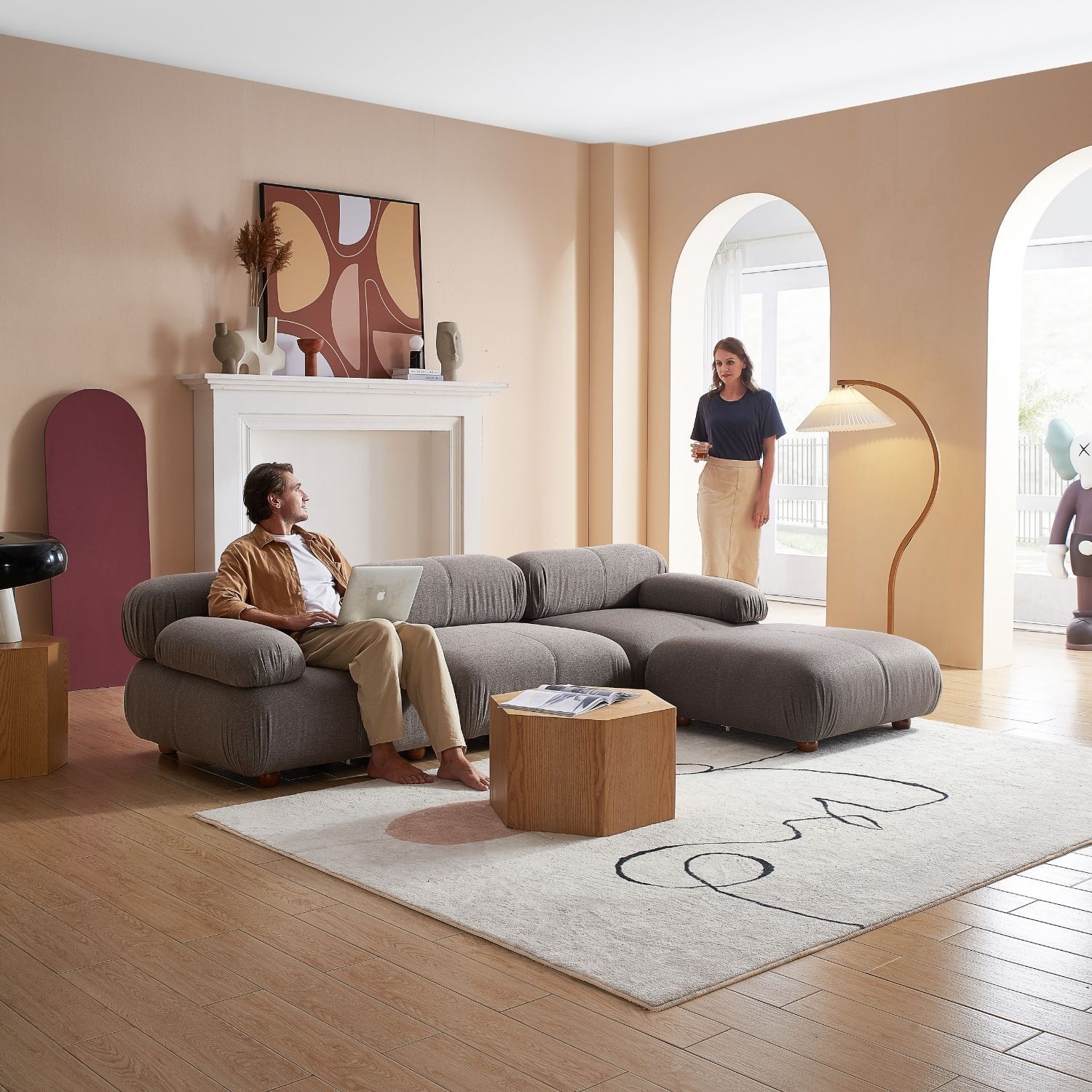 Pebbles Sofa + Ottoman Sofa Milozze 