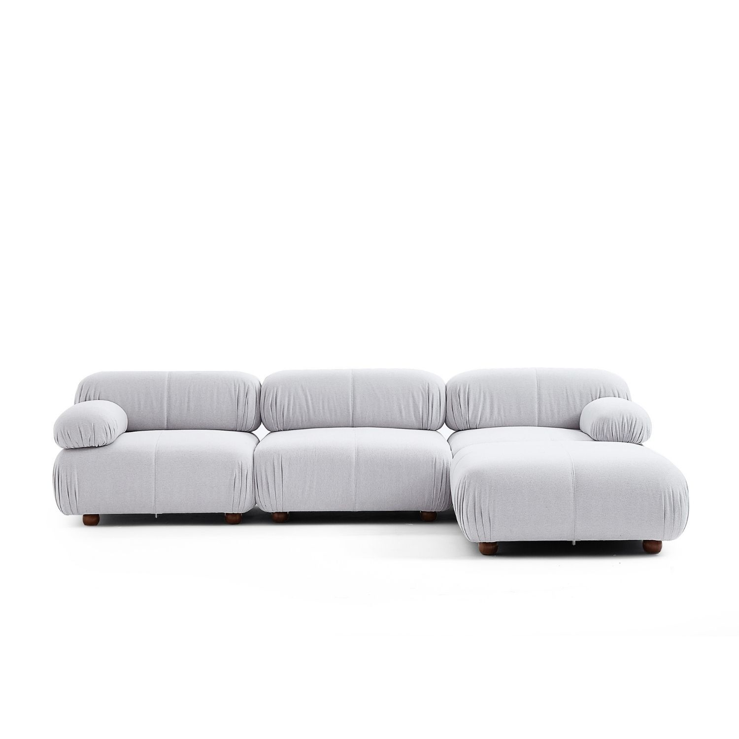 Pebbles Sofa + Ottoman Sofa Milozze Linen White 3 Seater Large Ottoman