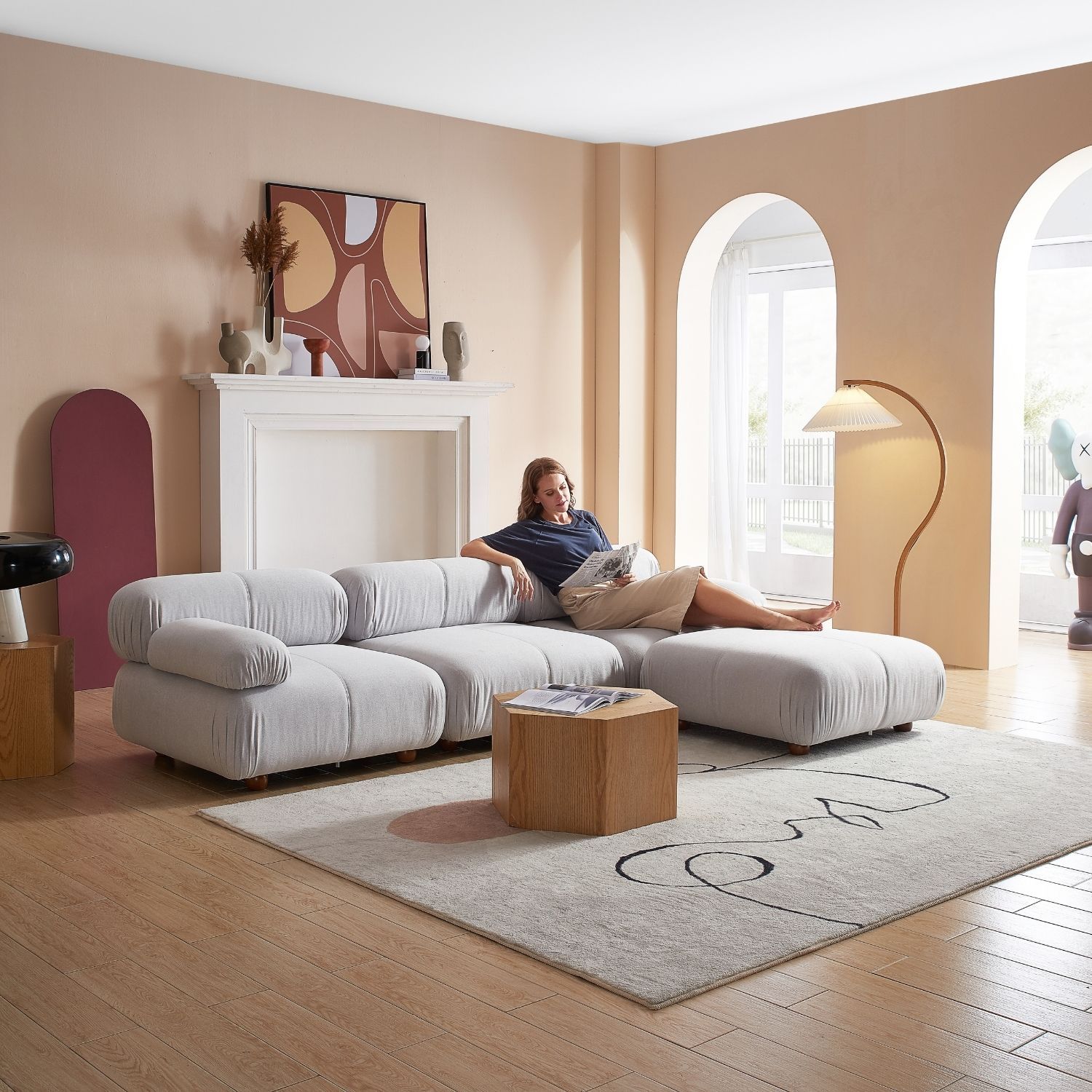 Pebbles Sofa + Ottoman Sofa Milozze 