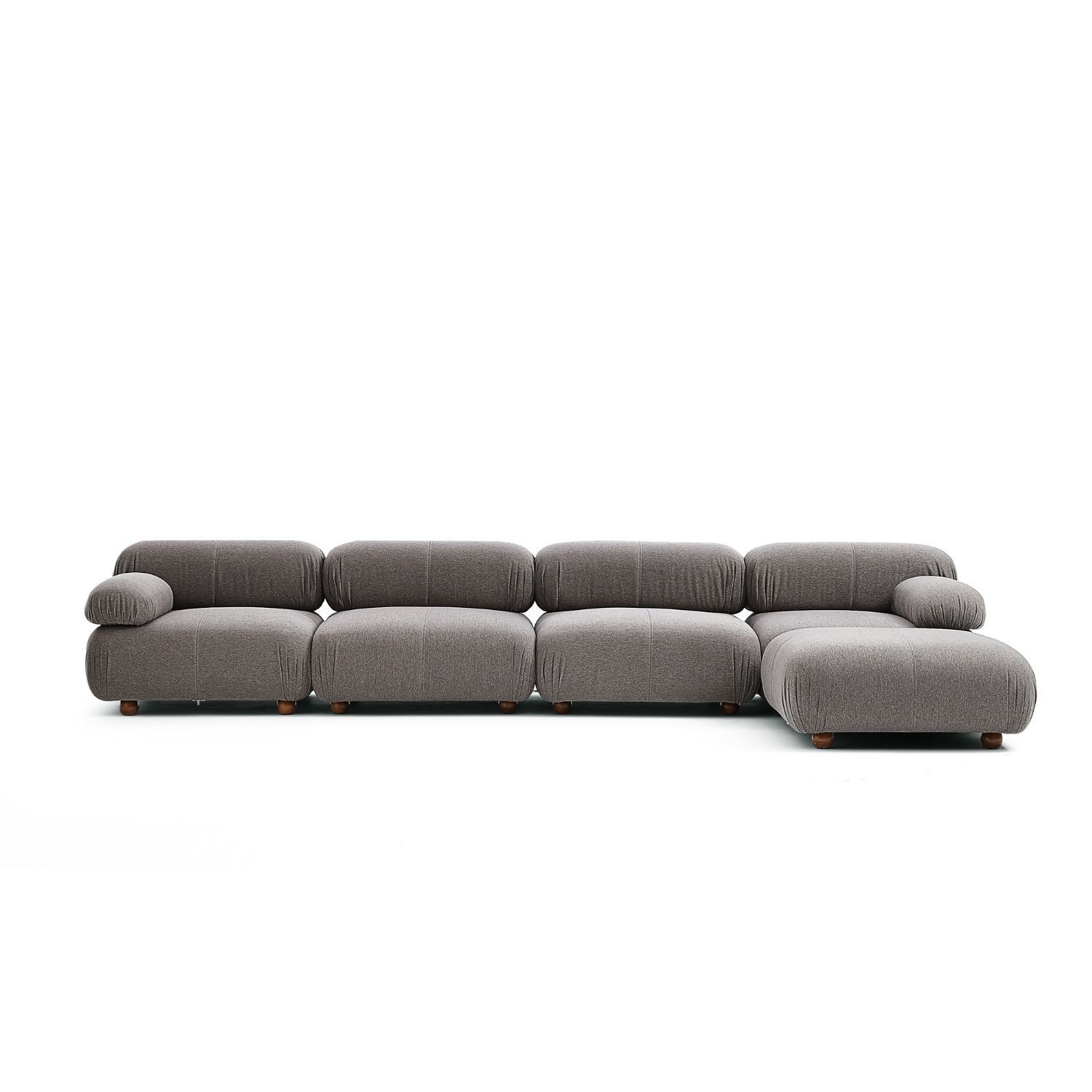 Pebbles Sofa + Ottoman Sofa Milozze Linen Grey 4 Seater Large Ottoman