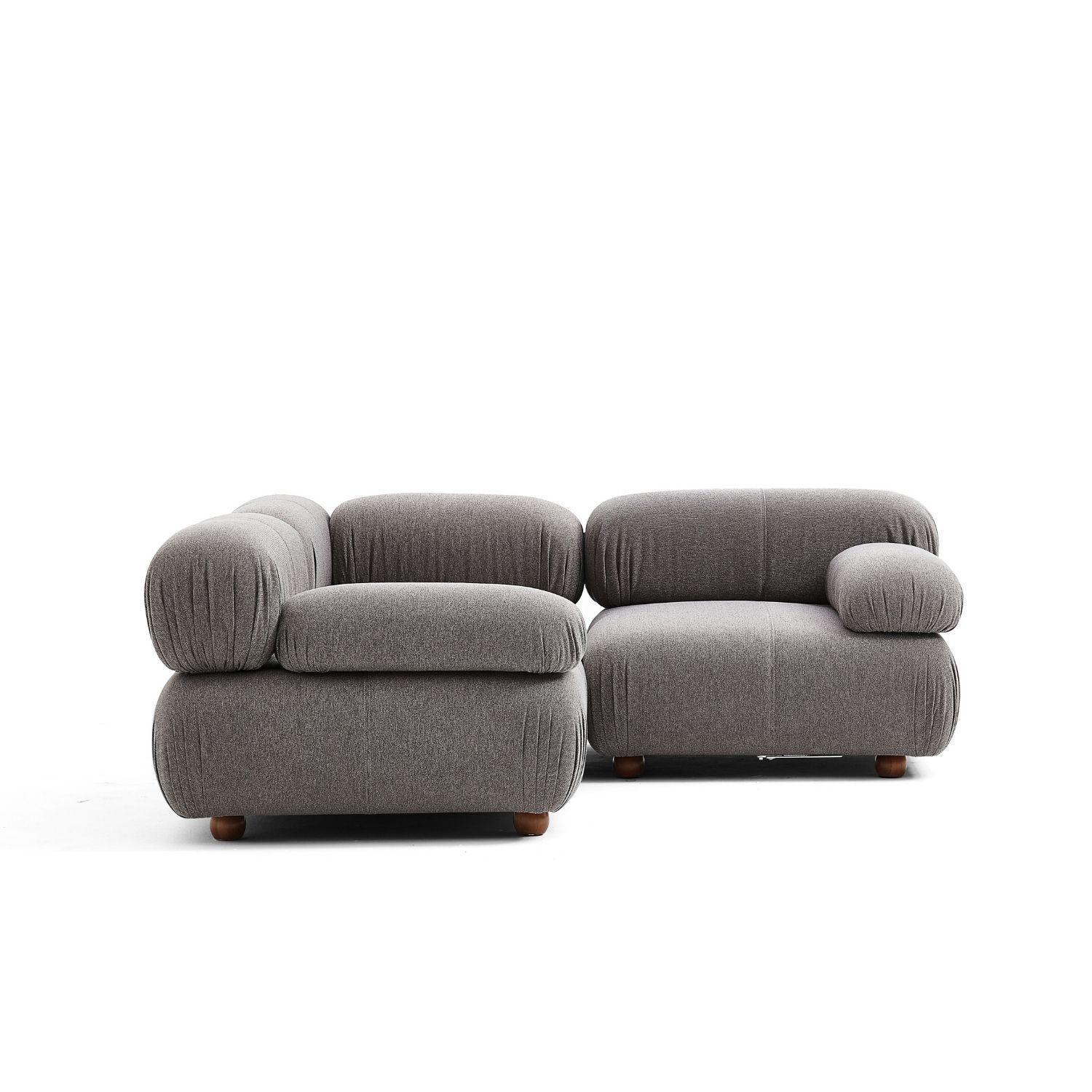 Pebbles L Sectional Sofa Milozze 74 Inch Linen Grey 