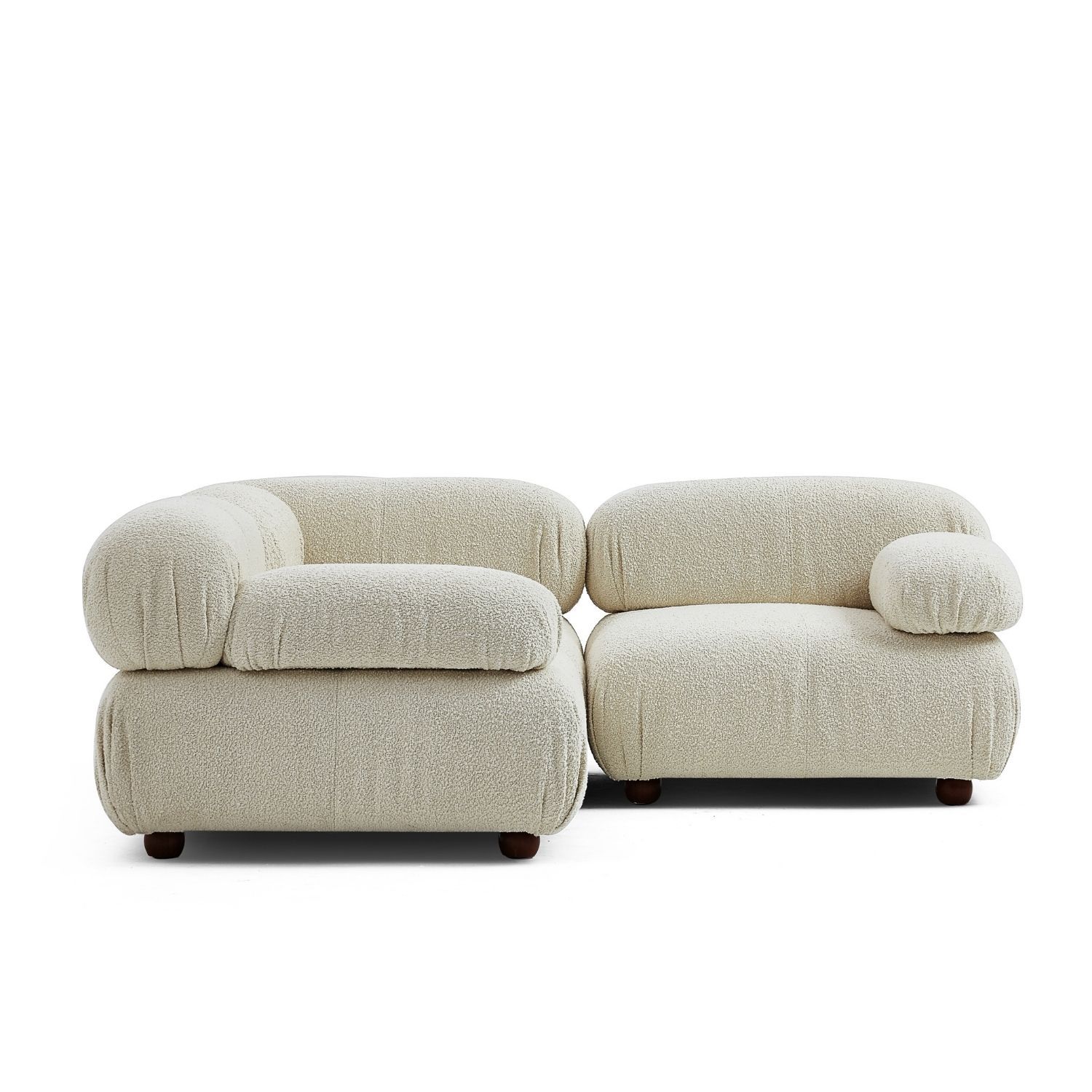 Pebbles L Sectional Sofa Milozze 74 Inch Boucle White 