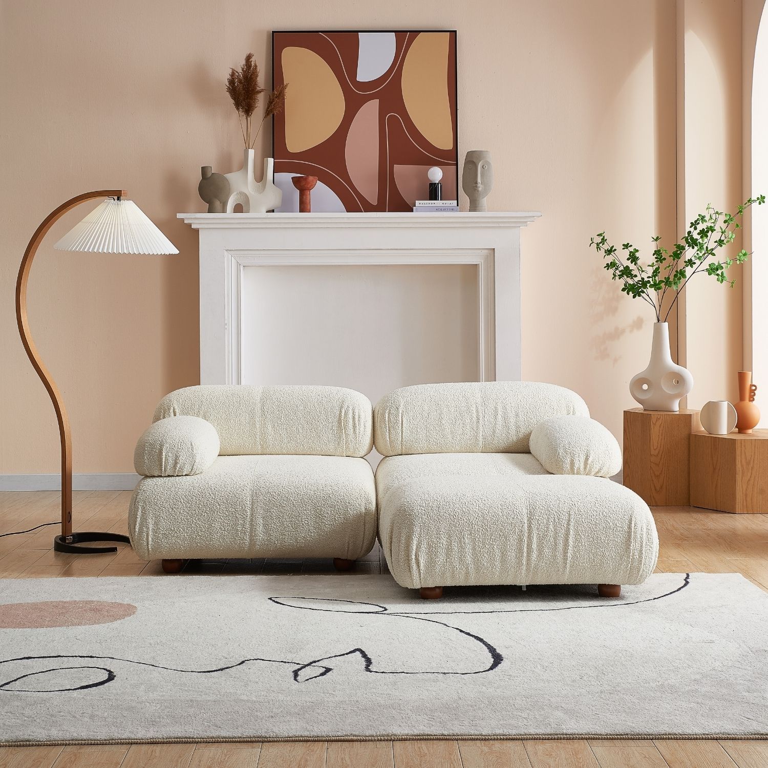 Pebbles Loveseat + Ottoman Sofa Milozze 