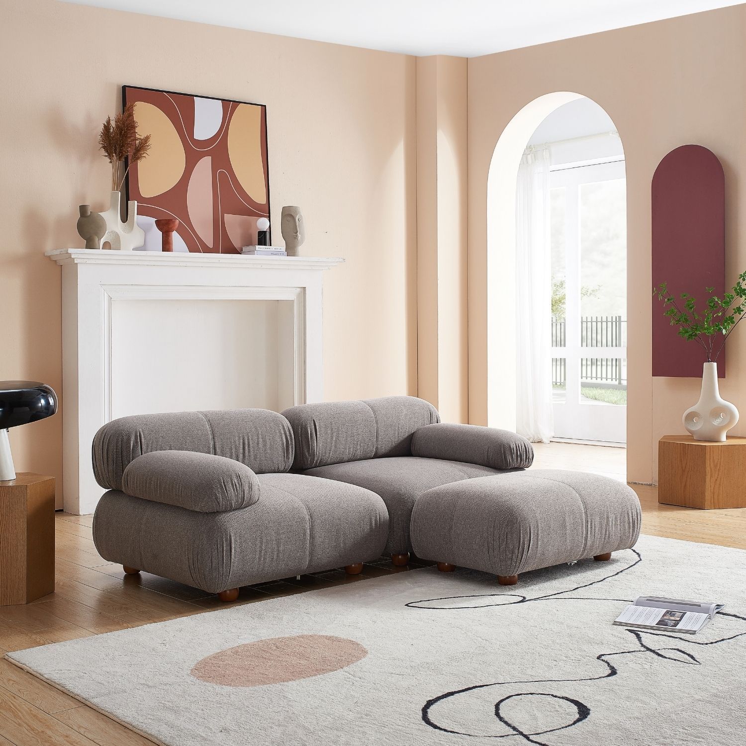 Pebbles Loveseat + Ottoman Sofa Milozze 