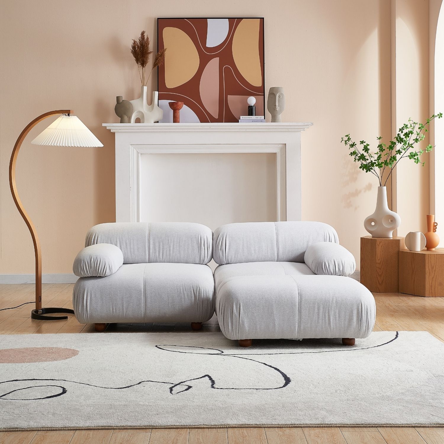 Pebbles Loveseat + Ottoman Sofa Milozze 