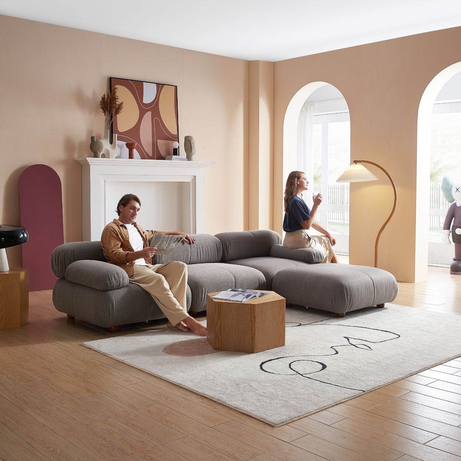 Pebbles Sofa + Ottoman Sofa Milozze 