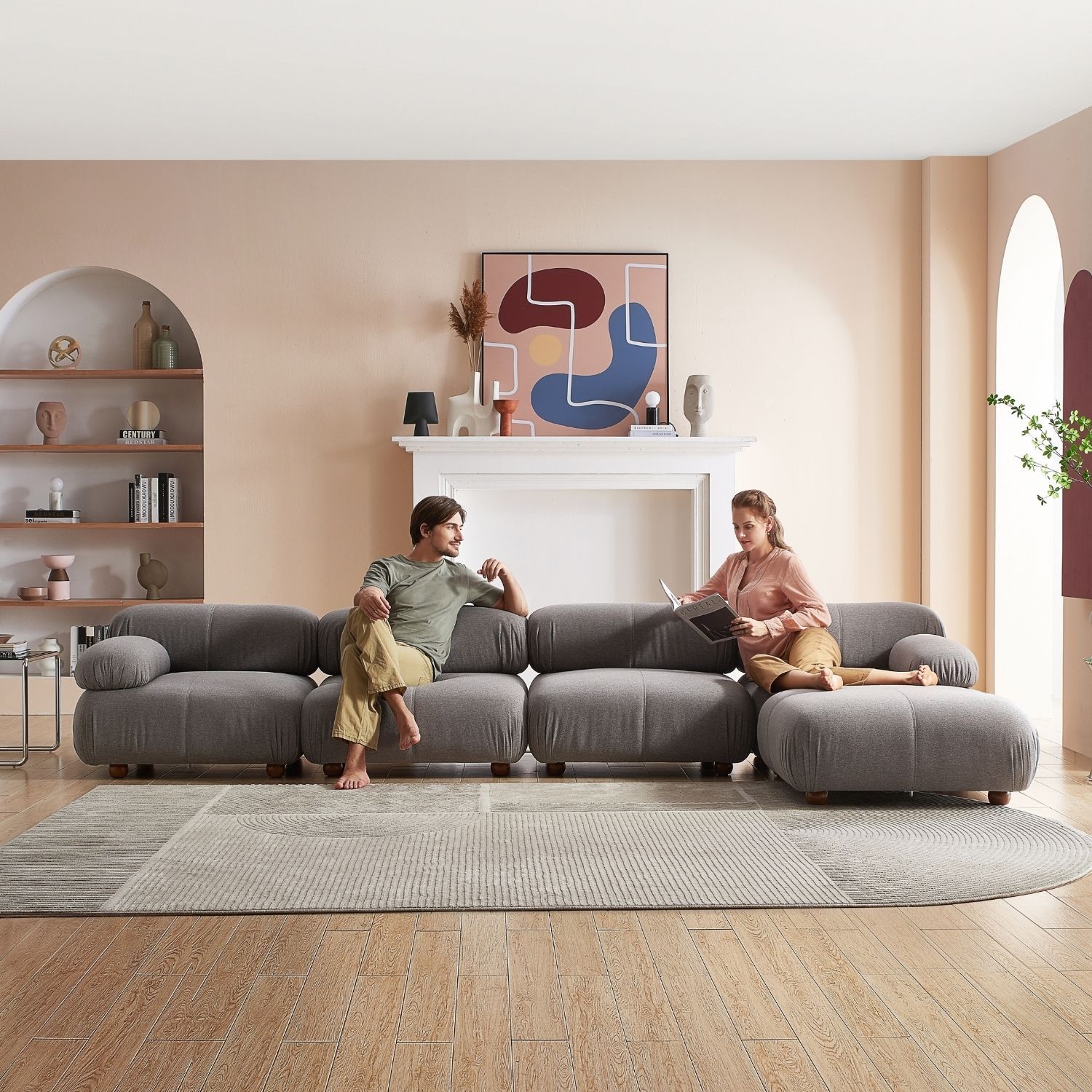 Pebbles Sofa + Ottoman Sofa Milozze 