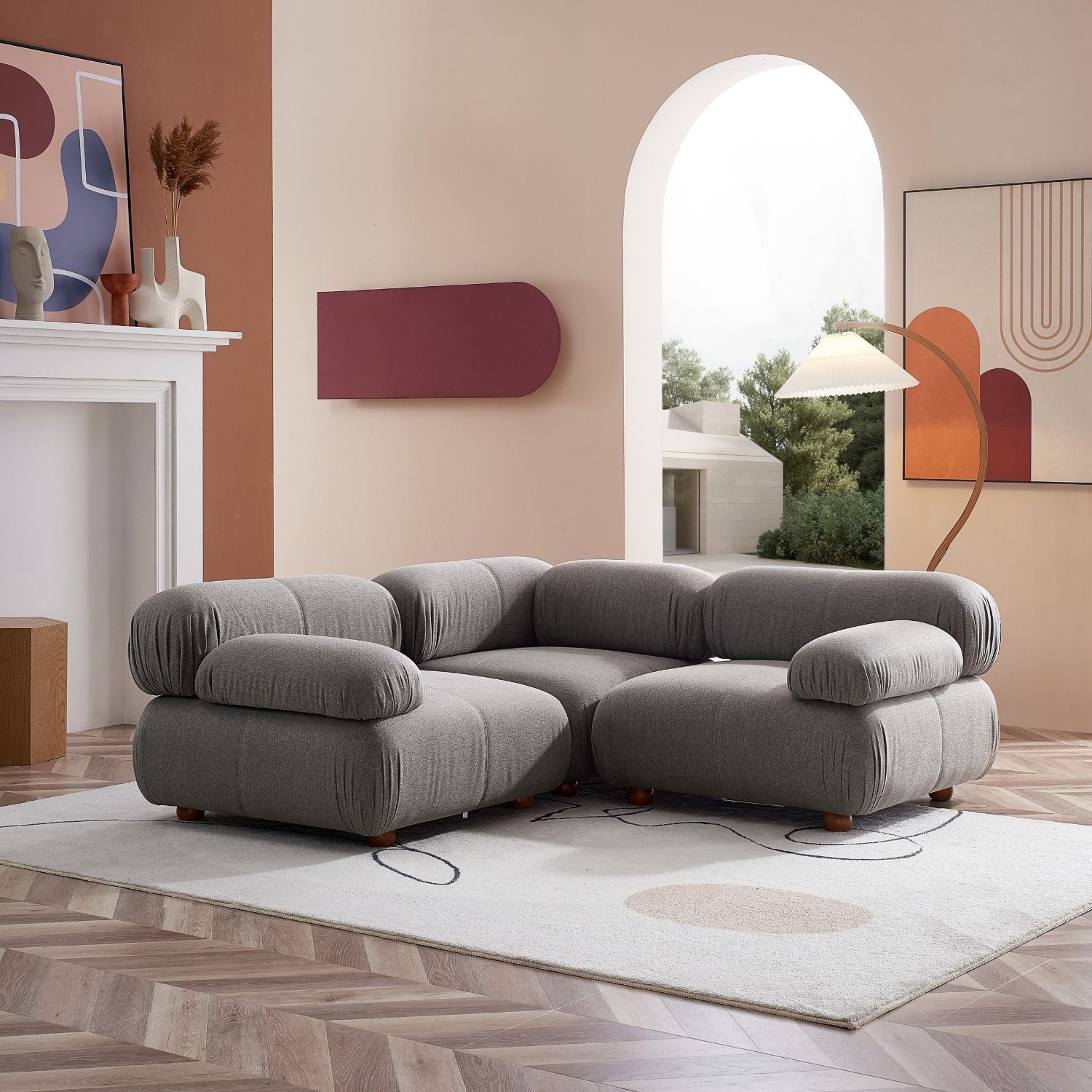 Pebbles L Sectional Sofa Milloze 