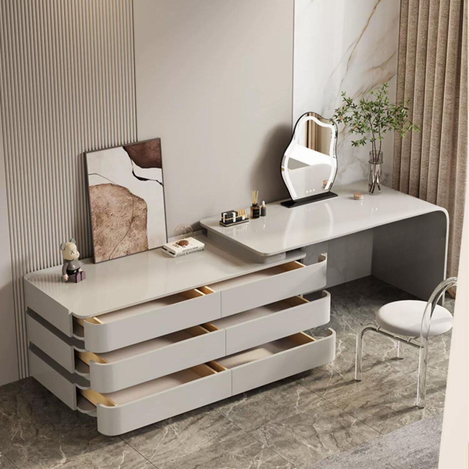 Onsen Vanity with Drawers, Vanity, Valyōu Furniture | Valyou Furniture 