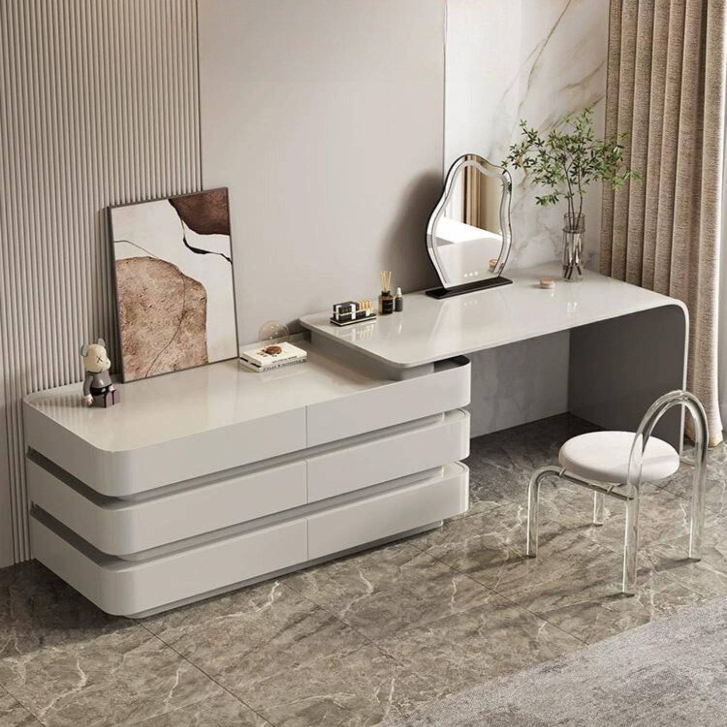 Onsen Vanity with Drawers, Vanity, Valyōu Furniture | Valyou Furniture 