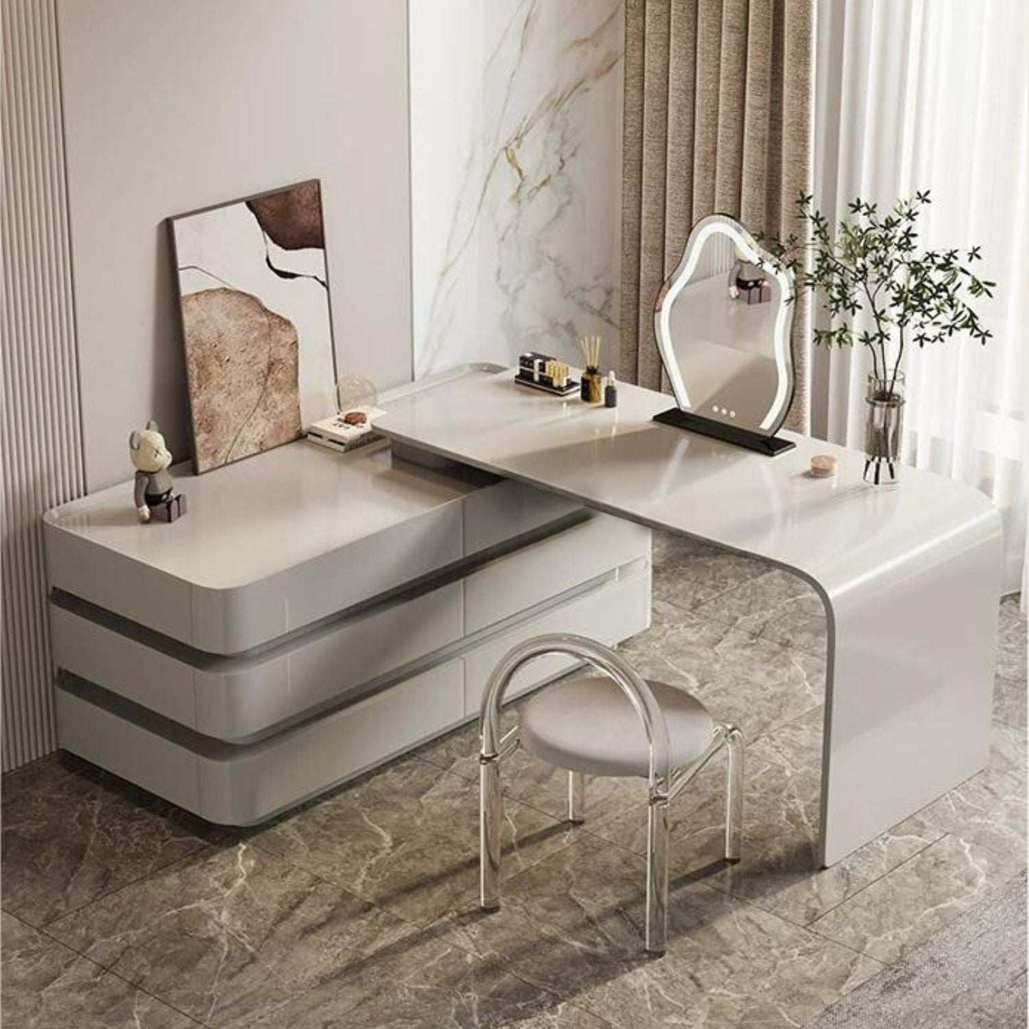 Onsen Vanity with Drawers, Vanity, Valyōu Furniture | Valyou Furniture 